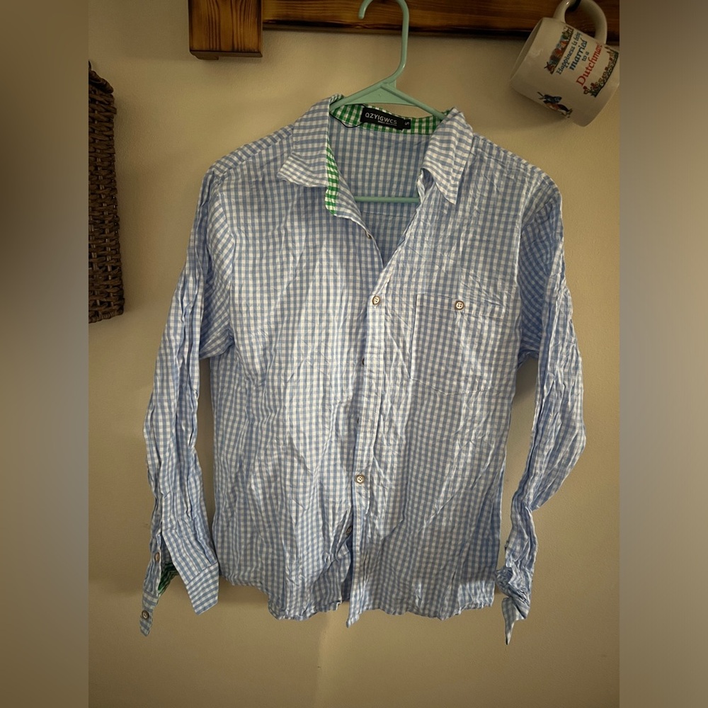 Men’s Blue gingham button down